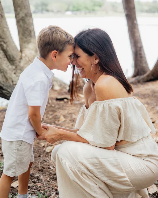 Mother and son sharing a tender moment